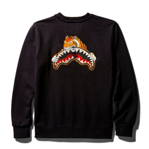Men's Sprayground Embroidered Tiger Crew Neck Sweatshirt EU Exclusive sz XL
